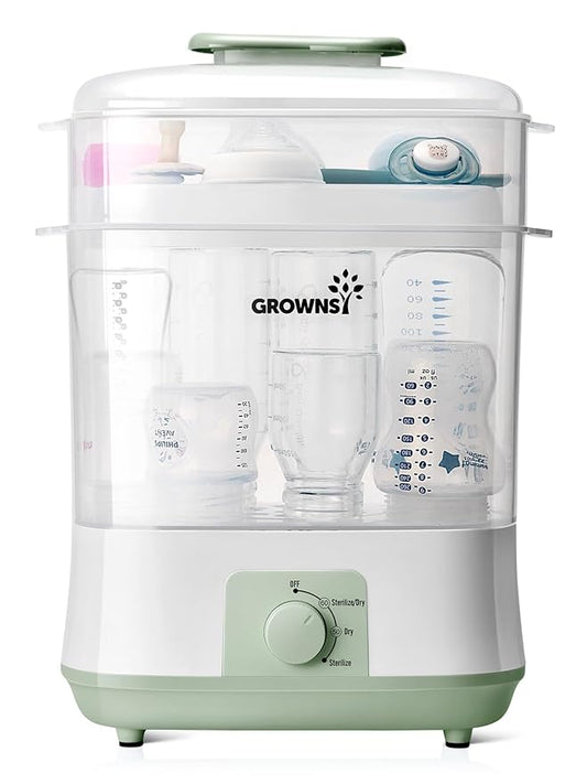 Grownsy Adjustable 4 in 1 Large Bottle Sterilizer and Dryer, 8 Bottles Capacity