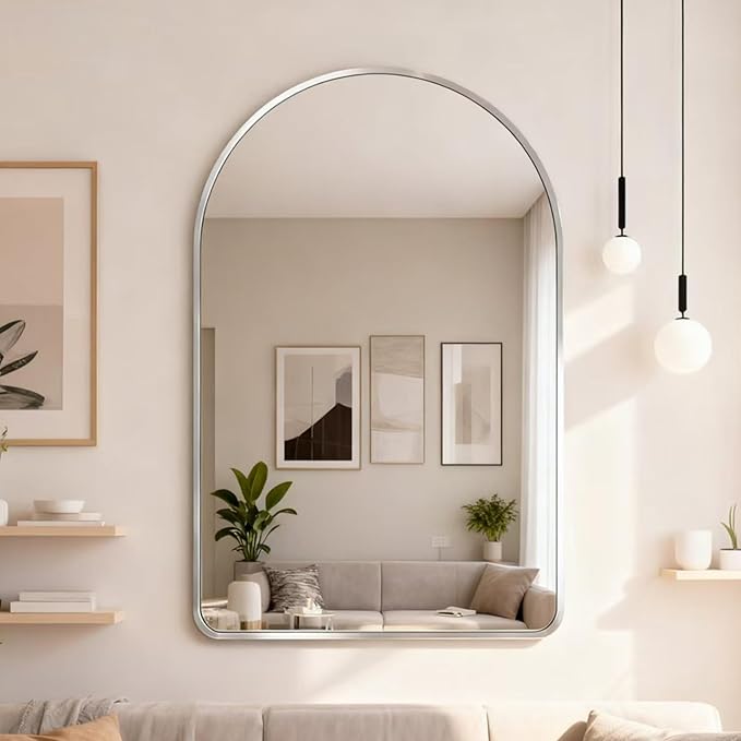 24x36 inch Silver Arched Mirror