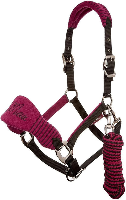 LeMieux Vogue Fleece Headcollar - Halter & Leadrope - Extra Padding, Adjustable at Curb and Poll Strap