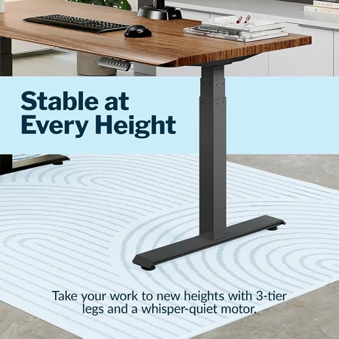 Vari ComfortEdge 72x30 Inch Electric Standing Desk – Height Adjustable Large Office Sit Stand VariDesk with Sloped Edge, Memory Presets, 180 LB Capacity + Tool-Free Assembly (Walnut)
