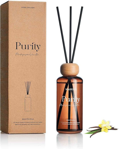 M&SENSE Madagascar Vanilla Reed Diffuser Set: 6.3 fl oz Non-Toxic Aroma Set