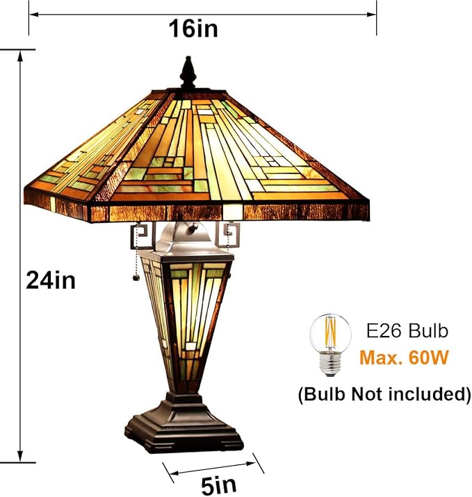 Capulina Mission Antique Style Tiffany Lamp Series Table Lamp Floor Lamp Decor for Living Room Bedroom Study Room