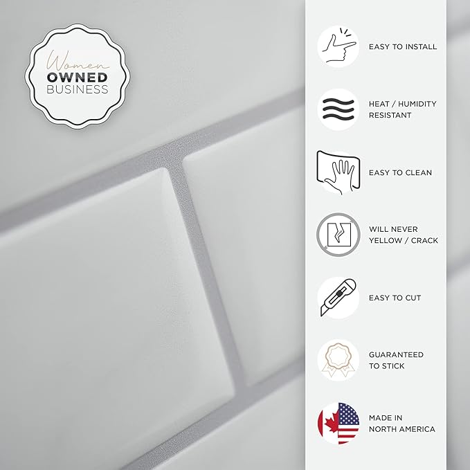 SMART TILES Peel and Stick Backsplash- 10 Sheets of 10.95" x 9.70"
