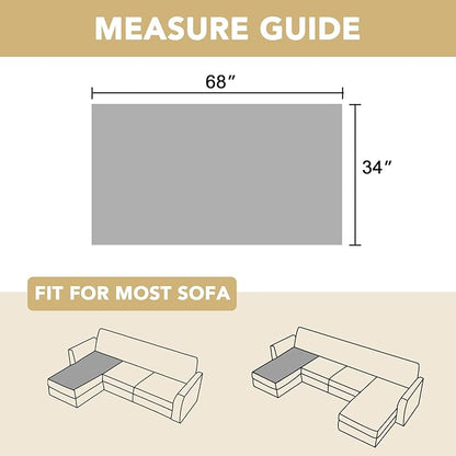 H.VERSAILTEX Chenille Couch Cover for Dogs Washable Soft Fuzzy Chaise Cover Sectional Couch Covers for L Shaped Sofa Both Left/Right Thick Pet Couch Cover Protector Non-Slip(Coco Mocha, 34" x 68")