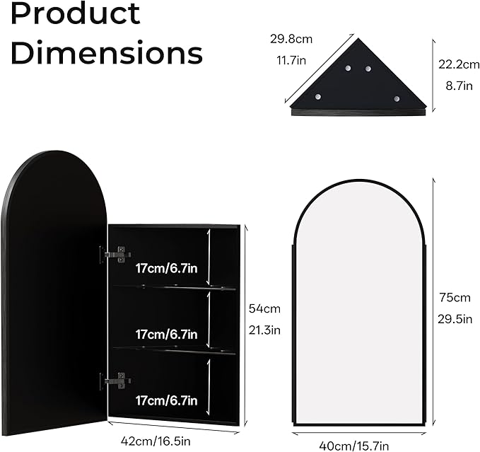 LED Corner Medicine Cabinet