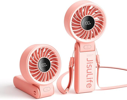 JISULIFE Handheld Fan Life7 – Ultimate Flexibility: High-Power Motor, LED