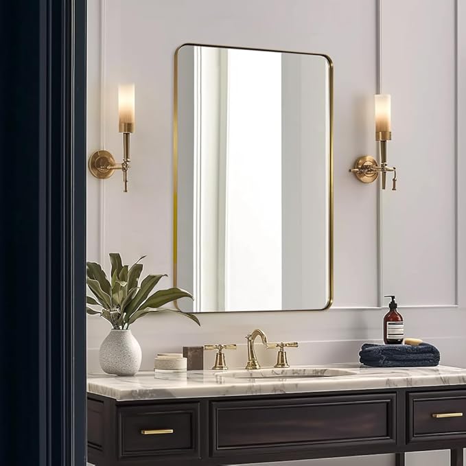 ANDY STAR 36”x48”Gold Bathroom Mirror