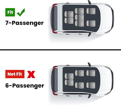 LASFIT Floor Mats & Cargo Mats for KIA EV9 2026 2025 2024 (Only Fit for 7-Seats), All Weather TPE Custom Fit Kia EV9 2024-2026 Full Set Car Accessories Floor Liners