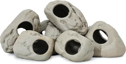 ALEGI Aquarium Rock Cave Decor for Shrimp Cichlid Hiding Breeding (Set 8)