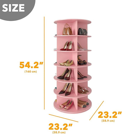 SpaceAid 6 Tier Rotating Shoe Rack Tower, Spinning Shoe Display Lazy Susan