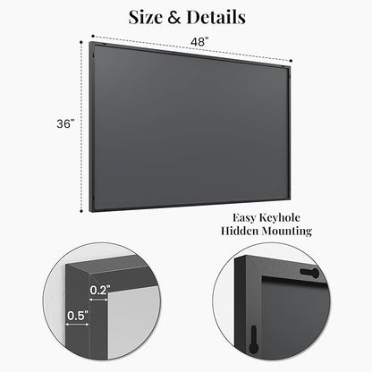 48''x36'' Extra Large Black Bathroom Mirror, Metal Framed Vanity Mirror