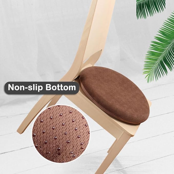 Sigmat Memory Foam Seat Cushion Anti-Slip Soft Round Stool Cushion Chair Pad 15 Inch Grey