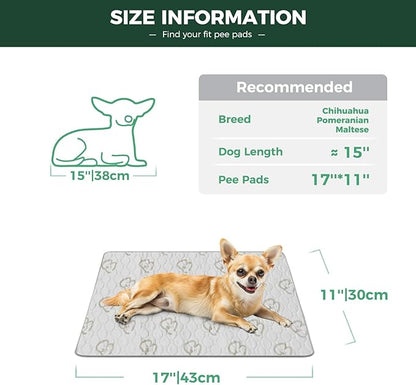 FXW Washable Pee Pads for Dogs, Super Absorbent, 11" x 17", 2 Packs | Machine washable, Non-slip backing
