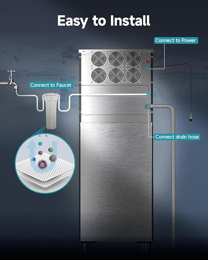 EUHOMY Commercial Ice Maker Machine, 600lbs/24H, Industrial Ice Machine