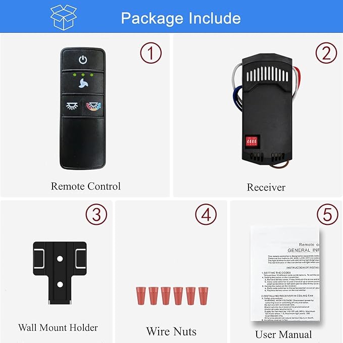 A25-TX028C Universal 3-Speed Ceiling Fan Remote Control Kit Replacement