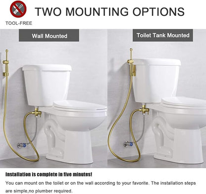 Handheld Bidet Toilet Sprayer, Brass Hand Held Bidet Attachment Cloth Diaper