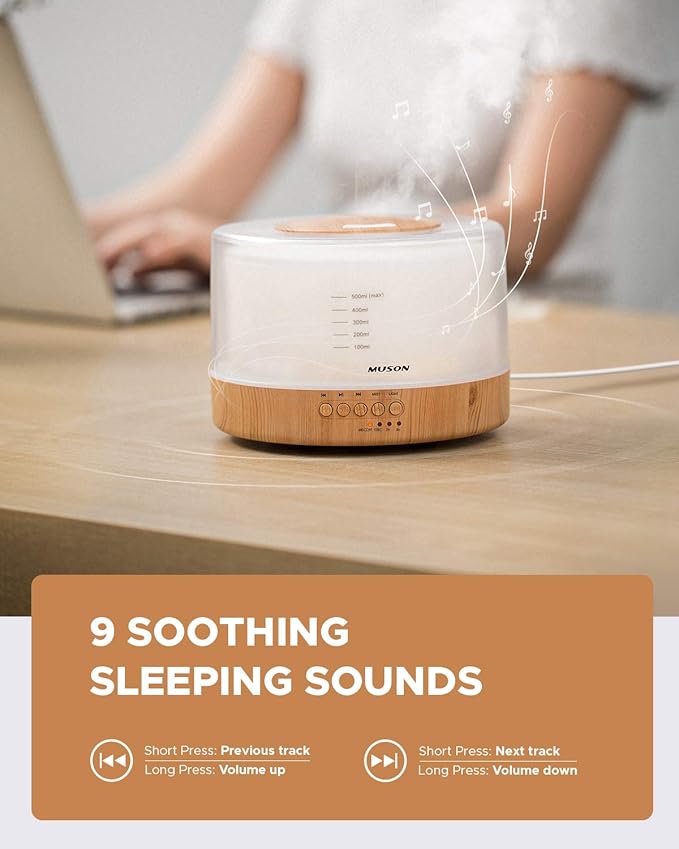 muson Essential Oil Diffuser Sound Machine Combo Diffuser