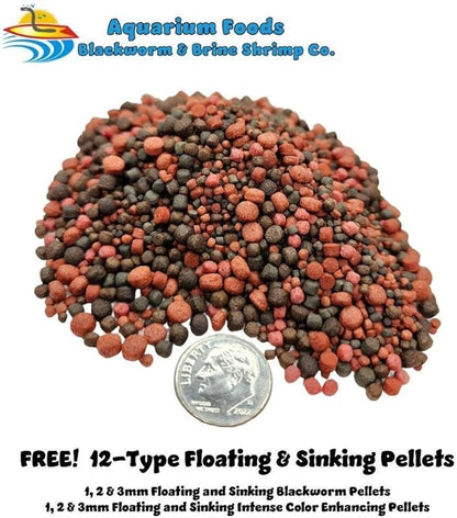 Aquatic Foods Inc. Freeze Dried California Blackworms for Discus, Cichlids, All Community Tropical Fish. Farmed and Freeze Dried in California USA! NOT Imported from Mexico…50 Grams