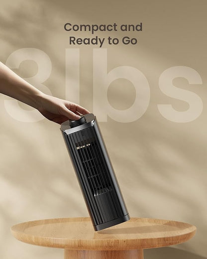 PNTCK Fan for Bedroom, 3 Speeds Max 23ft/s, 70° Oscillating Desk Fan, Bladeless