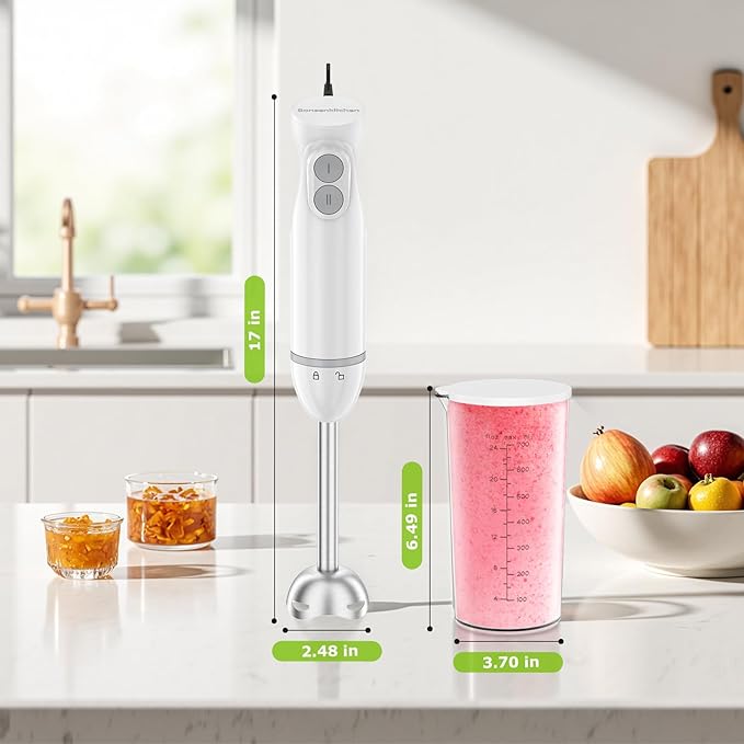 Bonsenkitchen Hand Blender, Immersion Blender