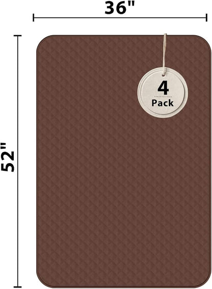 Bed Pads Washable Waterproof 36x52 Inch (4 Pack), Extra Large Washable Pads for Incontinence, Bed Wetting, and Pet Protection, Brown Ideal for Elderly, Adults, Kids and Pets