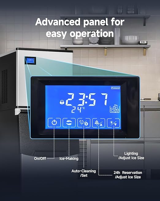 EUHOMY Commercial Ice Maker Machine, 600lbs/24H, Industrial Ice Machine