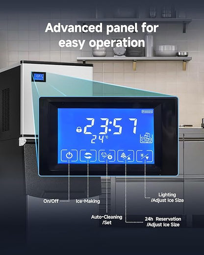 EUHOMY Commercial Ice Maker Machine, 600lbs/24H, Industrial Ice Machine