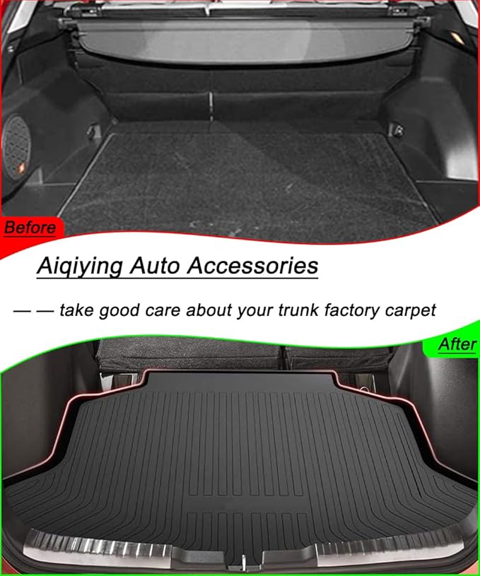 CRV Cargo Liners - All-Weather Protection Rear Trunk Tray Floor Mats Compatible with Honda CRV 2007-2016，3D-Designed Waterproof Durable Odorless Custom-Fit TPO Accessories