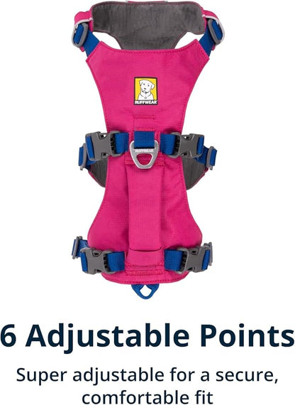 Ruffwear, Flagline Dog Harness, Lightweight and Reflective, No Pull Dog Lift Harness for Hiking, Running and Everyday Use, Alpenglow Pink, Large/X-Large