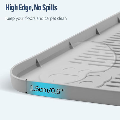 Pee Pad Holder for Dogs 70''x45'' Silicone Puppy Pee Pad Tray, Light Grey | Extra Large Dog Potty Tray Leak-Proof, High Edge, No Spill Training Pads for Floor Protection, No Pee Pads
