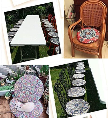 Sigmat Memory Foam Seat Cushion Anti-Slip Soft Round Stool Cushion Chair Pad 16 Inch Graphic