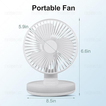 MAWFOZIN Small Desk Fan With Night Light, Auto Oscillating Table Fan With