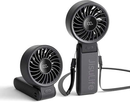 JISULIFE Handheld Fan Life7 – Ultimate Flexibility: High-Power Motor, LED