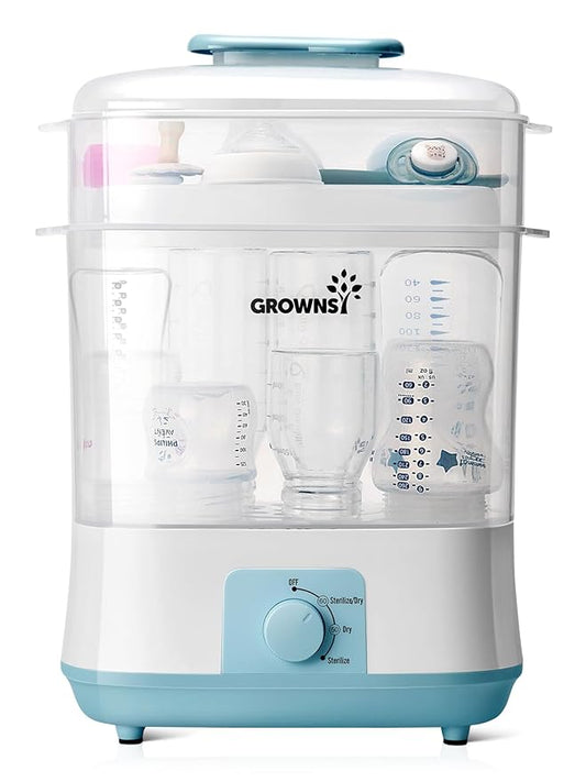 Grownsy Adjustable 4 in 1 Large Bottle Sterilizer and Dryer, 8 Bottles Capacity