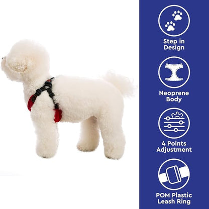 Gooby Escape Free Sport Dog Harness, Choke-Free, Red, Small | Patented escape-free frame; Reduces choking; 4-point adjustment; Soft neoprene padding; Durable webbed straps