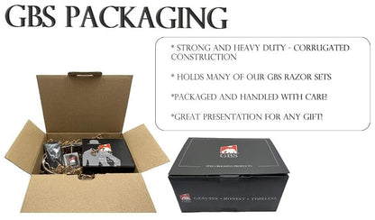 G.B.S Men’s Shaving Kit, Butterfly DE Safety Razor, Badger Brush, Shaving Bowl, Shave Soap, Stand, Aftershave, Cologne Plus Blades, with Bag Home, Pack of 9 Pieces