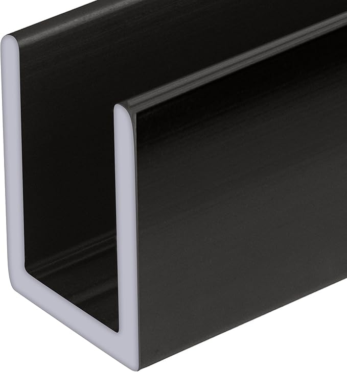 Brixwell SDCD38GM-CCP12 Gun Metal 3/8" Fixed Panel Shower Door Deep U-Channel