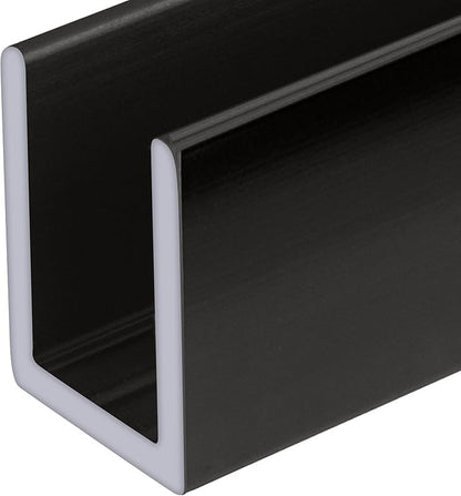 Brixwell SDCD38GM-CCP12 Gun Metal 3/8" Fixed Panel Shower Door Deep U-Channel