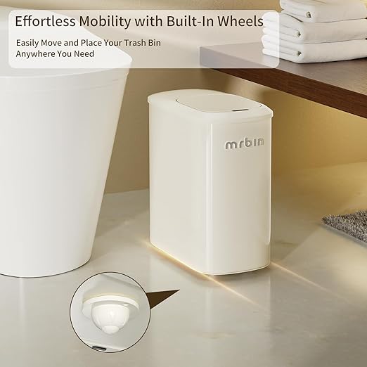 MRBIN Metal Motion Sensor Bathroom Trash Can