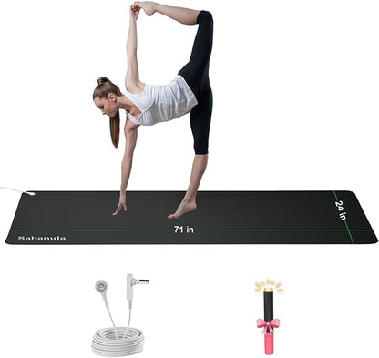 Grounding Yoga Mat - Exercise Fitness Pad, 71x24 Inch Upgraded Non-Slip Grounding Pad with 15ft Cord, Earth Connected Mats for Yoga Sleep Work Meditation Anxiety Reduction