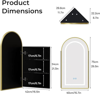 LED Corner Medicine Cabinet