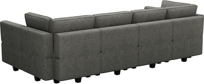 Belffin Modular Sectional Sleeper Sofa Bed Convertible Sectional Couches for Living Room. Light Grey Couch
