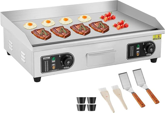 VEVOR Upgraded Commercial Electric Griddle, 2800W Stainless Steel Countertop