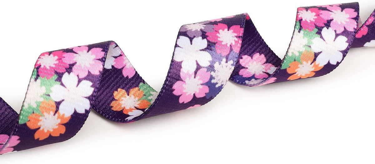 Mercano Adjustable Dog Collar - Special Design Patterns, Soft Nylon Comfortable Sturdy Pet Collar for Small Medium Large Dogs (L, Floral Pink)