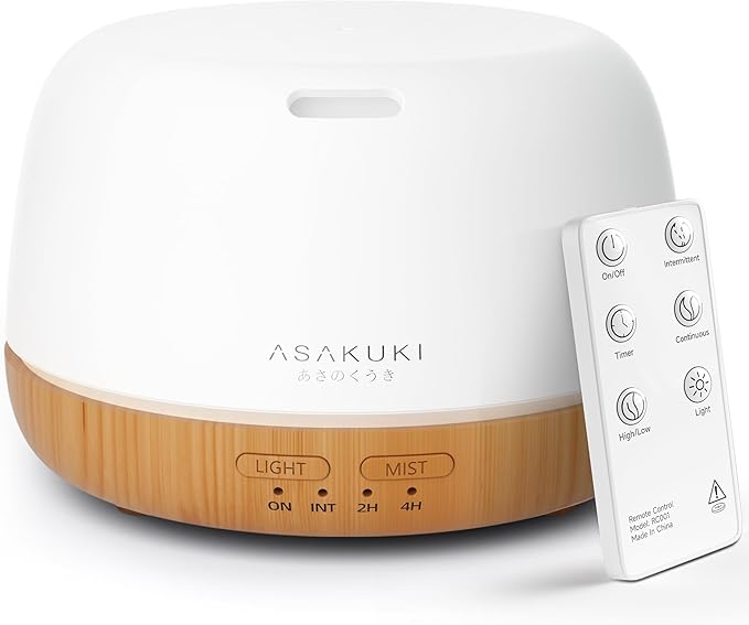 ASAKUKI Essential Oil Diffuser, 300ml Ultrasonic Aromatherapy Oil Humidifier