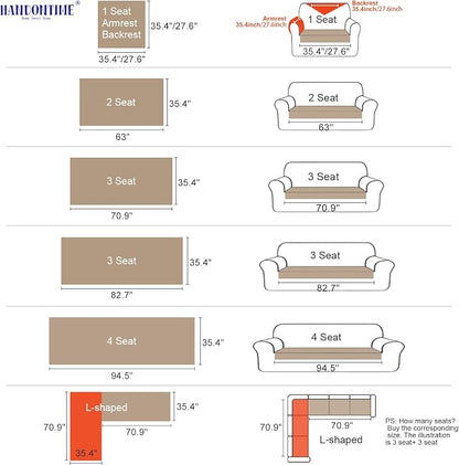 HANDONTIME Couch Cover for Dogs Washable, Fuzzy Sofa Cover for Pets Geometric Jacquard Non-Slip Couch Protector for Dogs Pet-Friendly Sectional Cushion Covers Pet Furniture Cover (Beige,35.4" x 94.5")