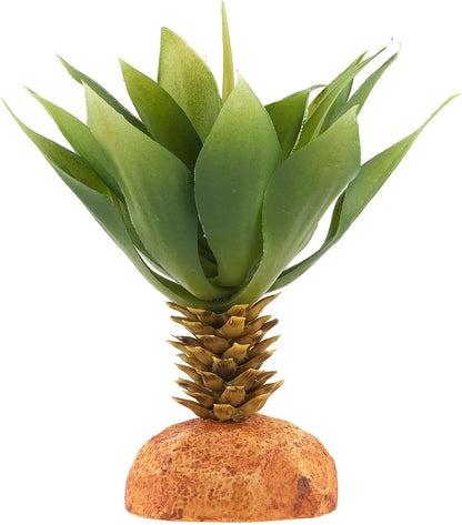 Faux Agave Plant, Reptile Decor for Terrarium, Crested Gecko Tank Accessories fit Leopard Gecko Bearded Dragon Lizard Chameleon Snake Tortoise