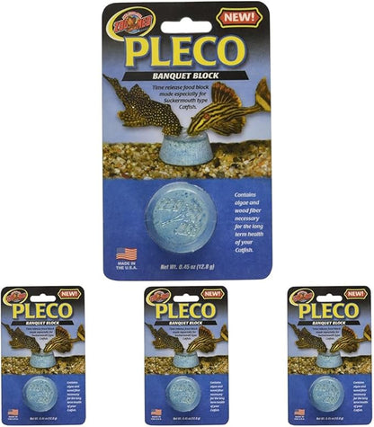 Zoo Med Laboratories AZMBB8 Pleco Banquet Block Black 0.45 Ounce (Pack of 4)