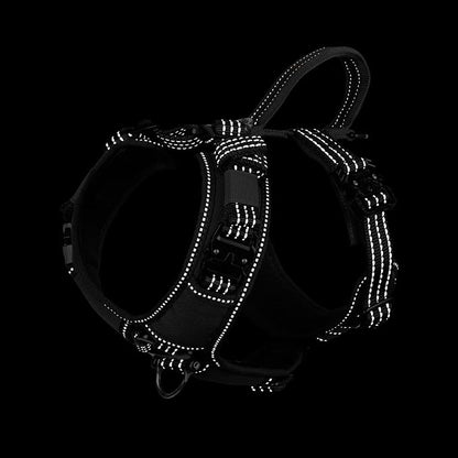 ICEFANG Dog Halter Harness with Metal Buckles,Dog Strap Vest for Small Dogs | Control Handle,Summer-Cooling,Reflective,Front Hook,Adjustable,Soft Padded,No Pull,Black,Small