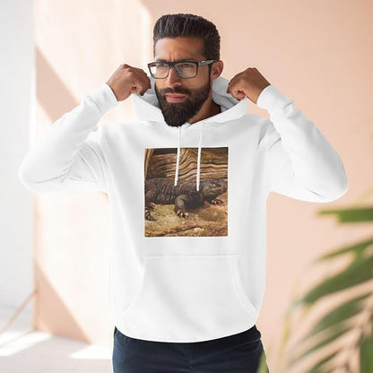3dRose Mali Uromastyx lizard, Native to Northern Africa - NA02 DNO0815 - David Northcott Three-Panel Fleece Hoodie White/S